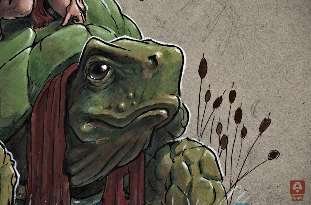 "Schildkrötenpatrouille" - Nahaufnahme Schildkröte